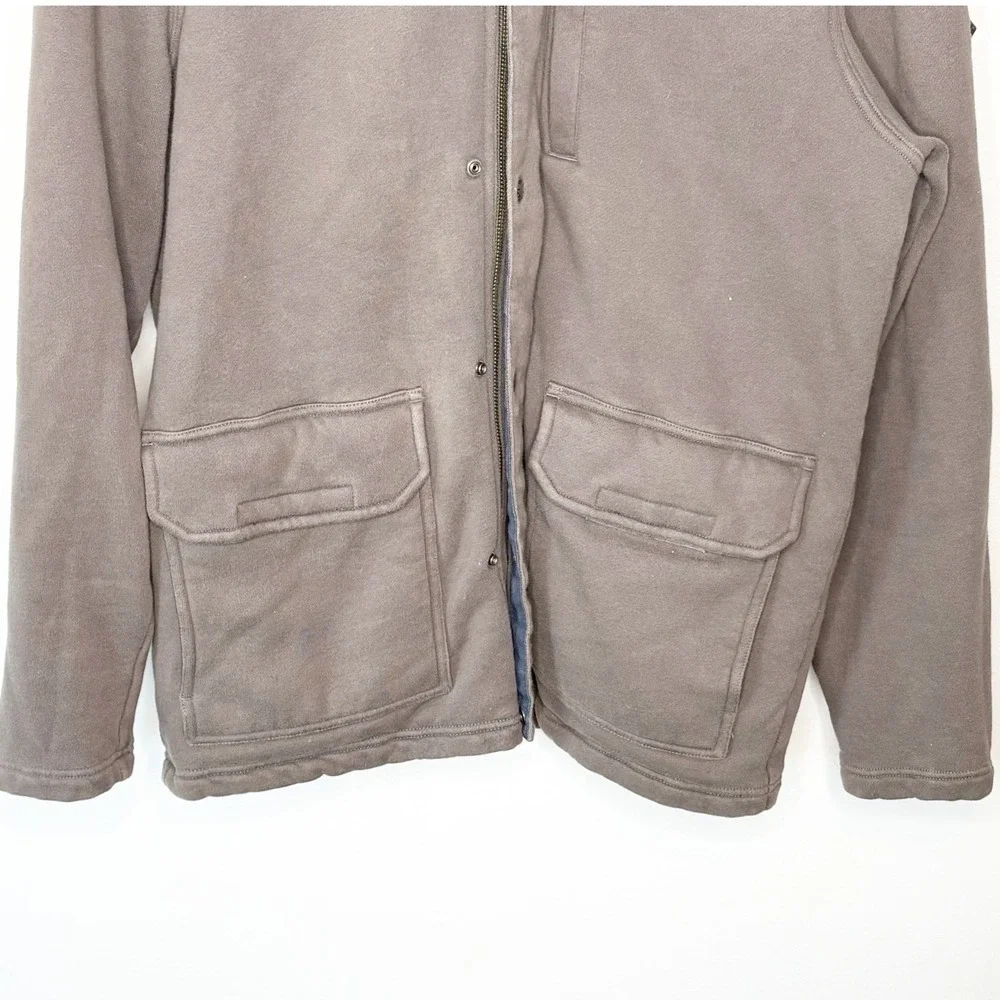 The North Face Mens Large Gray Full Zip Fleece Lined Hoodie Jacket Utility Field